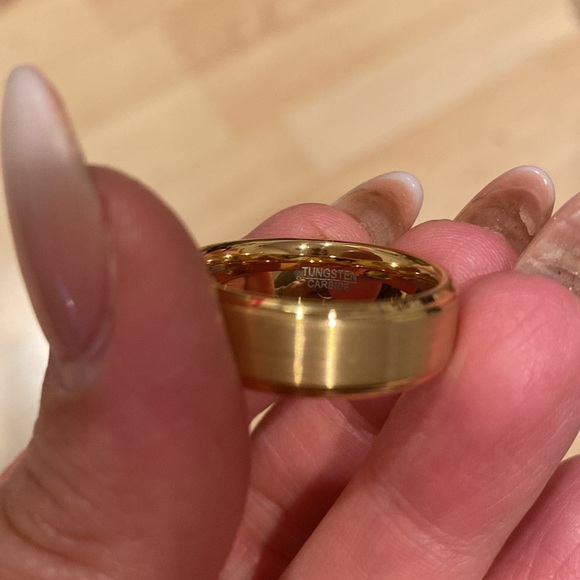 THE CEO YELLOW GOLD PLATED TUNGSTEN WEDDING BAND - Picture 3 of 12